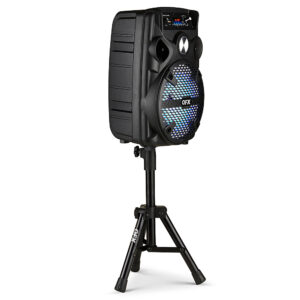 QFX - 8" BT Recharge Speaker with Microphone & Stand - Black