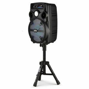 QFX - 8" BT Recharge Speaker with Microphone & Stand - Black