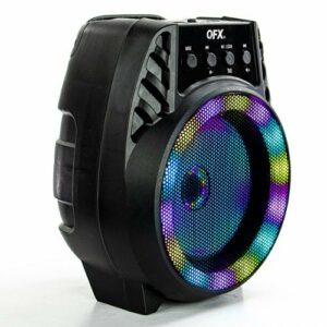 QFX - 4" BT Rechargeable Speaker with Lights - Black