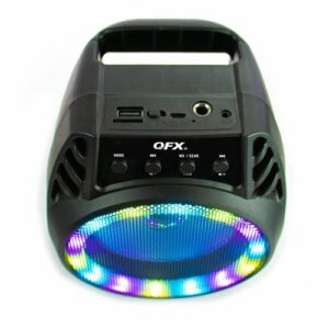 QFX - 4" BT Rechargeable Speaker with Lights - Black