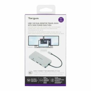 Targus - USB-C Dual HDMI 4K Docking Station with 100W PD Pass-Thru - Silver