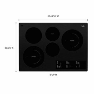 Whirlpool - 30" Built-In Electric Cooktop with 5 Burners and FlexHeat Dual Radiant Element - Black