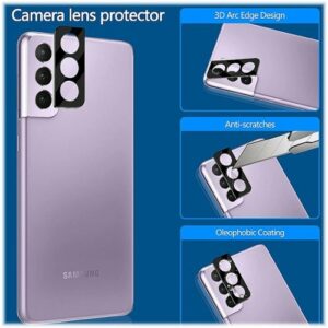 SaharaCase - ZeroDamage Camera Lens Protector for Samsung Galaxy S21 FE 5G (2-Pack) - Clear/Black