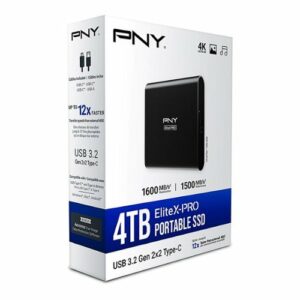 PNY - EliteX-PRO 4TB USB 3.2 Gen 2x2 Type-C Portable SSD - Black