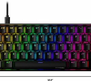 HyperX - Alloy Origins 65% Compact Wired Mechanical Red Linear Switch Gaming Keyboard with RGB Lighting - Black