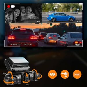 Rexing - S3 1080p 3-Channel Wi-Fi Dash Cam with Built-in GPS - Black