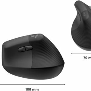 Logitech - Lift Vertical Wireless Ergonomic Mouse with 4 Customizable Buttons - Graphite