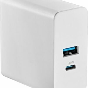 Insignia™ - 32W Foldable Dual Port Wall Charger for iPhone, Samsung Smartphones, Tablets and More - White