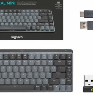 Logitech - MX Mechanical Mini Compact Wireless Mechanical Tactile Switch Keyboard for Windows/macOS with Backlit Keys - Graphite