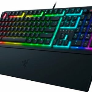 Razer - Ornata V3 Full-Size Wired Mecha-Membrane Gaming Keyboard with Chroma RGB Backlighting - Black