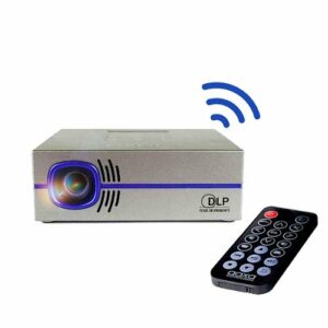 AAXA - P8 Smart Mini DLP Projector, Android 10.0, WiFi, Bluetooth, Wireless Mirroring, Streaming Apps, HDMI USB-C Inputs - Gray