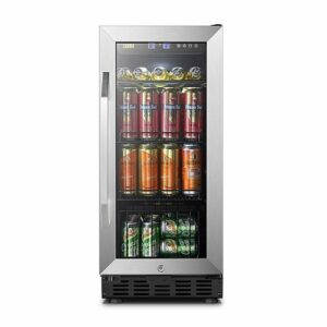 Lanbo - 15 Inch 70 Can Compressor Beverage Cooler with Precision Temperature Controls and Adjustable Shelves - Black