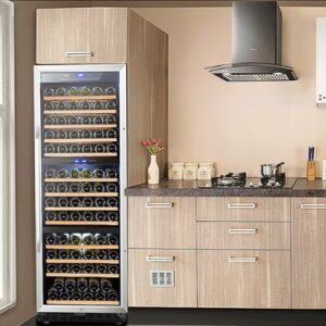 Lanbo - Freestanding/Built-In 24 Inch 143 Bottle Triple Zone Compressor Wine Cooler with Stainless Steel Door - Black