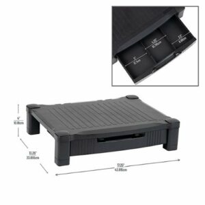 Mind Reader - Monitor Stand Riser with Drawer - Black