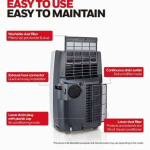 Honeywell - 700 Sq. Ft. Portable Air Conditioner with Heat Pump - Black