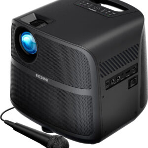 ION Audio - Projector Deluxe HD Battery/AC Powered 720P HD LED Bluetooth-Enabled Projector with Powerful Speaker - Black