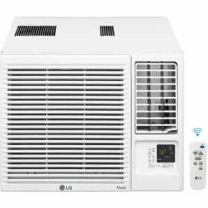 LG - 1,420 Sq. Ft. 24,000 BTU Smart Window Air Conditioner with 12,000 BTU Heater - White