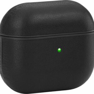 Insignia™ - Magnetic Leather Case for Apple AirPods (3rd Generation) - Black