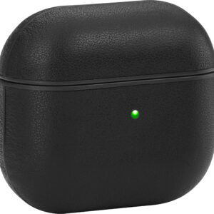 Insignia™ - Magnetic Leather Case for Apple AirPods (3rd Generation) - Black