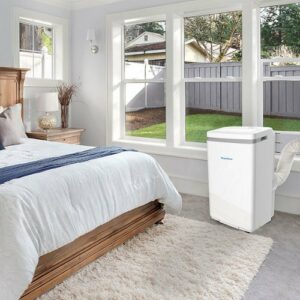 Keystone - 250 Sq. Ft. Portable Air Conditioner with Dehumidifier - White