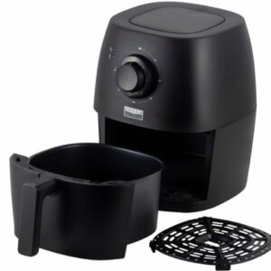 Bella Pro Series - 3.7-qt. 2 in 1 Knob Manual Air Fryer - Black