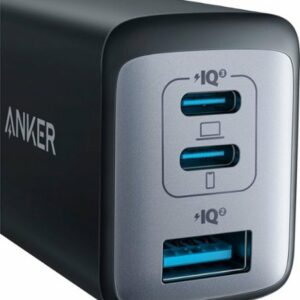 Anker - 735 65W 3 Port USB Foldable Fast Wall Charger with GaN for iPhone/Samsung/Tablets/Laptops - Black