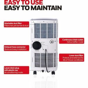 Honeywell - 450 Sq. Ft. Portable Air Conditioner with Dehumidifier - White/Black