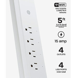 FEIT ELECTRIC - Smart Wi-Fi Power Strip with USB Ports - White