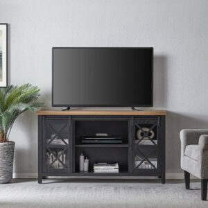 Camden&Wells - Clementine TV Stand for Most TVs up to 65" - Black Grain/Golden Brown