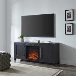 Camden&Wells - Chabot Log Fireplace TV Stand for Most TVs up to 65" - Black Grain