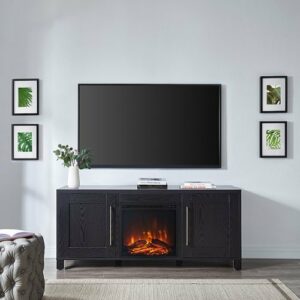 Camden&Wells - Chabot Log Fireplace TV Stand for Most TVs up to 65" - Black Grain