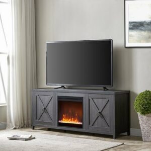 Camden&Wells - Granger Crystal Fireplace TV Stand for Most TVs up to 65" - Charcoal Gray