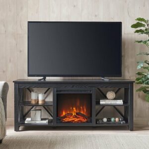 Camden&Wells - Sawyer Log Fireplace TV Stand for Most TVs up to 65" - Black