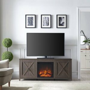 Camden&Wells - Granger Log Fireplace TV Stand for Most TVs up to 65" - Alder Brown