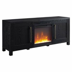 Camden&Wells - Chabot Crystal Fireplace TV Stand for Most TVs up to 65" - Black Grain