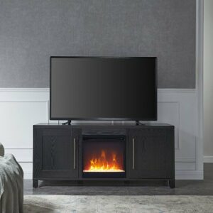 Camden&Wells - Chabot Crystal Fireplace TV Stand for Most TVs up to 65" - Black Grain