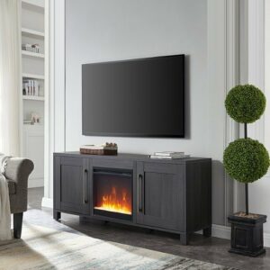 Camden&Wells - Chabot Crystal Fireplace TV Stand for TVs up to 65" - Charcoal Gray