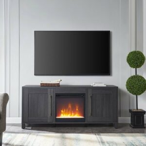 Camden&Wells - Chabot Crystal Fireplace TV Stand for TVs up to 65" - Charcoal Gray