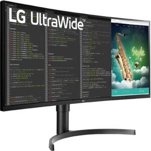 LG - 35" LED Curved UltraWide QHD 100Hz AMD Freesync Monitor with HDR (HDMI, DisplayPort, USB) - Black