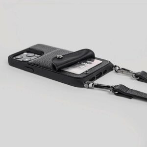 Noémie - Wallet & Crossbody Strap Case for iPhone 13 Pro Max & iPhone 12 Pro Max - Black