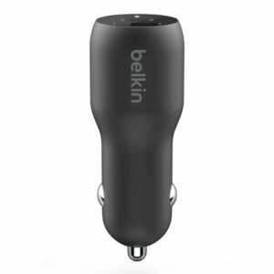 Belkin - 37W Dual USB Car Charger - Power Delivery 25W USB C Port & 12W USB A Port with PPS Charging for Apple iPhone and Samsung - Black