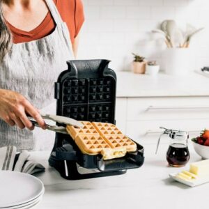 Ninja - Belgian Waffle Maker PRO NeverStick - Black/Stainless Steel