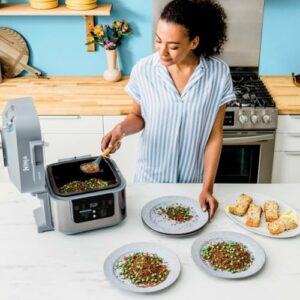 Ninja - Speedi Air Fryer & Rapid Cooker, 6-Qt. Capacity, 12-in-1 Functionality, 15-Minute Meals - Sea Salt Gray