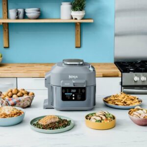 Ninja - Speedi Air Fryer & Rapid Cooker, 6-Qt. Capacity, 12-in-1 Functionality, 15-Minute Meals - Sea Salt Gray