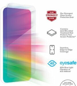 ZAGG - InvisibleShield Glass+ Defense Elite VisionGuard Blue Light Filtering Screen Protector for Apple iPhone 14