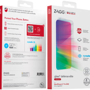 ZAGG - InvisibleShield Glass+ Defense Elite VisionGuard Blue Light Filtering Screen Protector for Apple iPhone 14 Pro Max