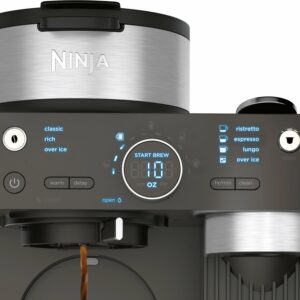 Ninja - Espresso & Coffee Barista System, Single Serve & Nespresso, with 12-Cup Carafe, 4 Styles with Ristretto - Black