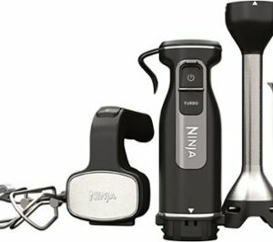 Ninja - Foodi Power Mixer System 5-Speed Hand Blender and Hand Mixer Combo with 3-Cup Blending Vessel - Black