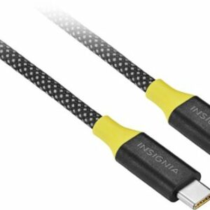 Insignia™ - 8ft 100W USB-C to USB-C Charge-and-Sync Braided Cable - Black