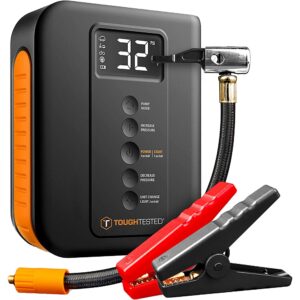 ToughTested - Phoenix Jump Starter With Powerbank, Tire Inflator and Emergency Roadside Light - Black